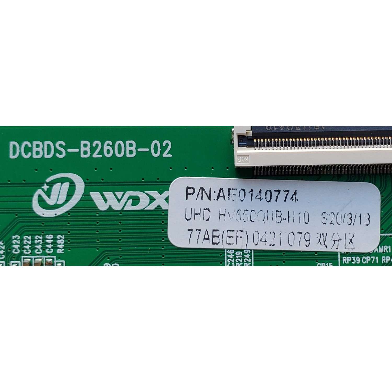 T-CON PARA TV RCA / NUMERO DE PARTE AE0140774 / DCBDS-B260B-02 / 0421079 / HV550QUB-N10 / PANEL HV550QUB-S1E / MODELO RTU5540-B 	 - Imagen 2